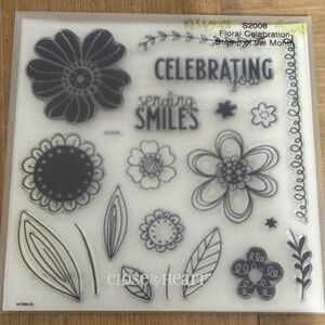 Close to My Heart Floral Celebration Clear Stamp Set - Black Floral Stamps